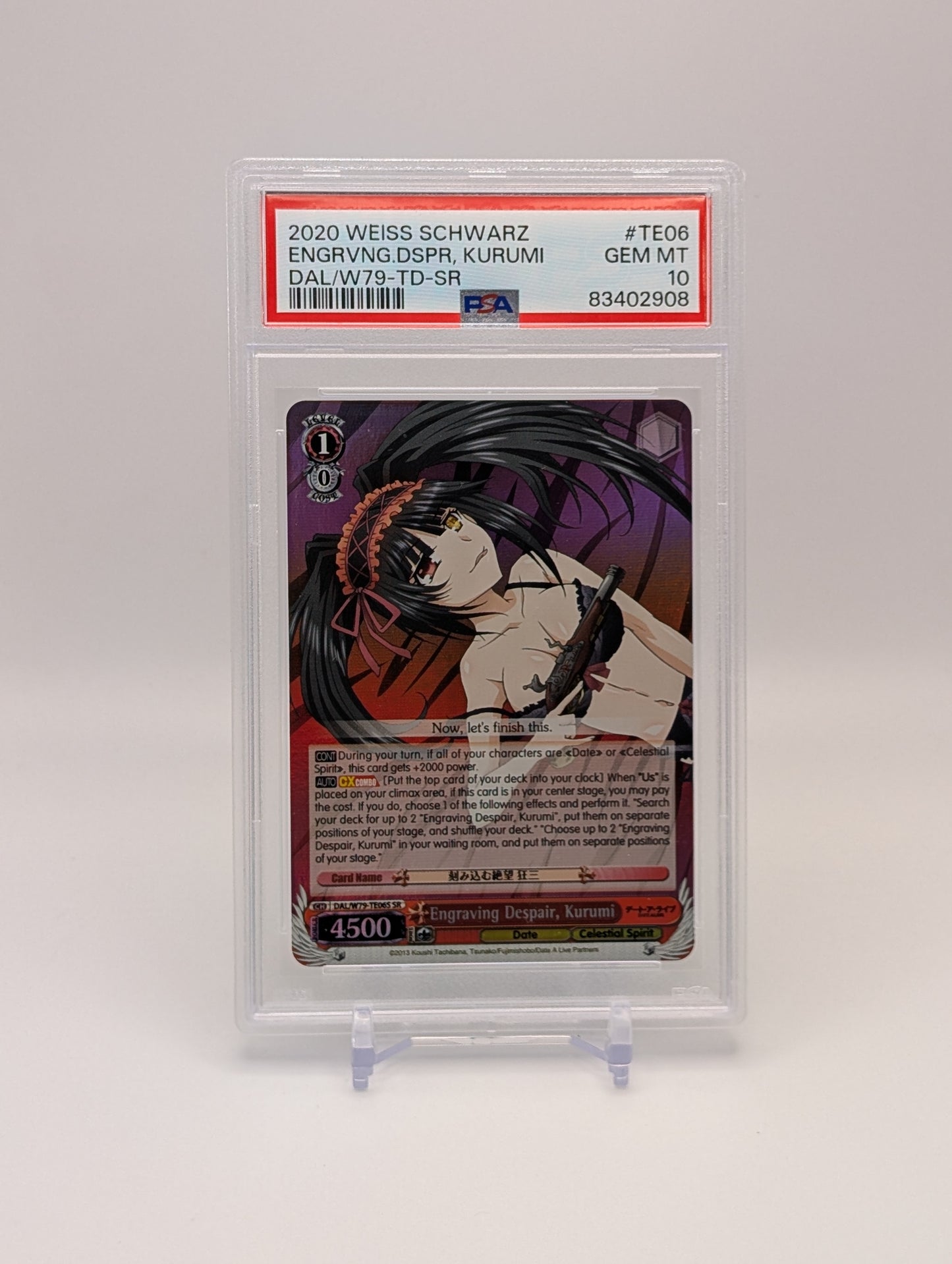 PSA 10 - Engraving Despair, Kurumi - Weiss Schwarz