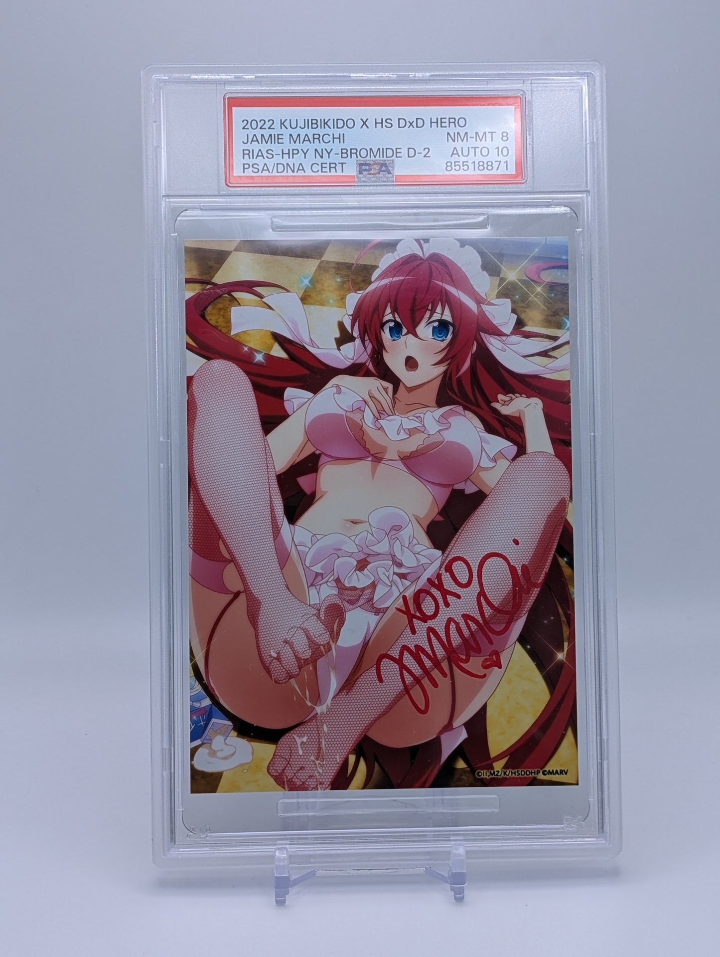 PSA / Auto 10 - 2022 Kujibikido x High School DxD Hero - Rias Gremory Bromide D-2 Autographed by Jamie Marchi